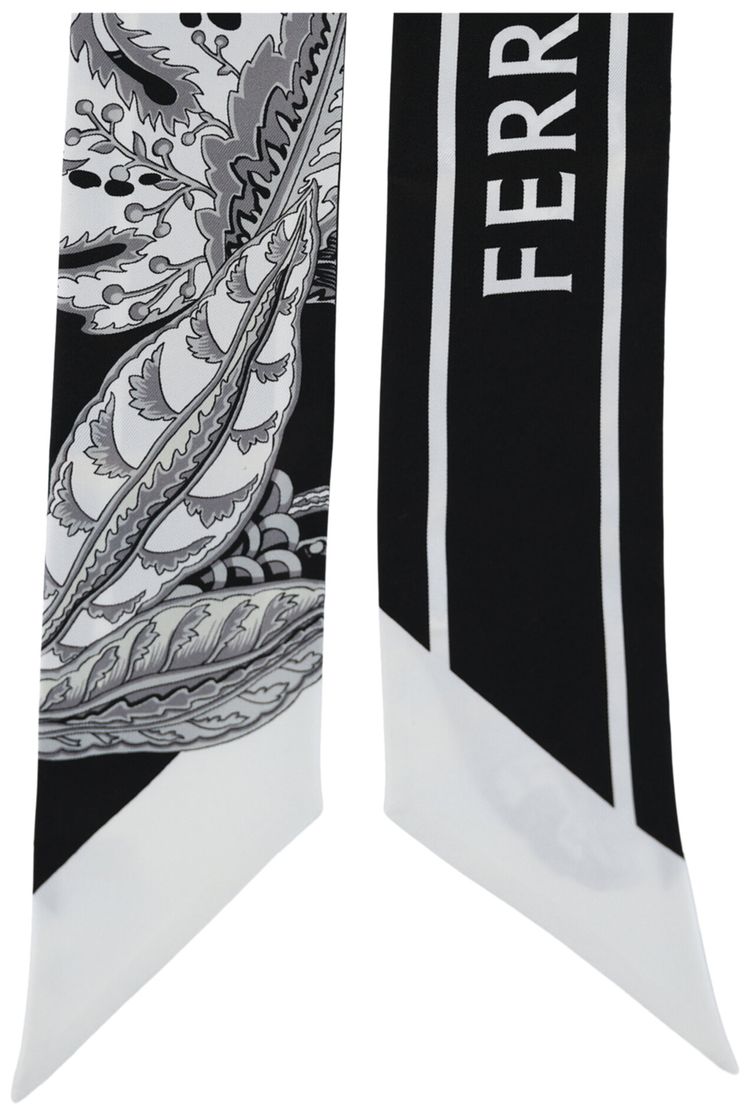 Ferragamo Togo Print Silk Bandeau Black