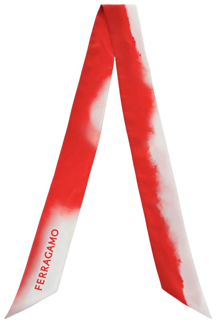 Ferragamo Tie Dye Silk Bandeau Red