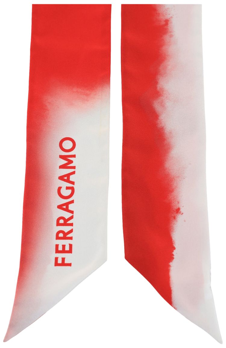 Ferragamo Tie Dye Silk Bandeau Red
