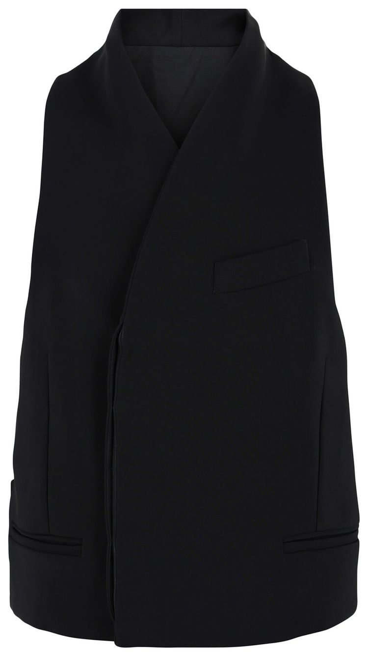 Ferragamo Asymmetrical Buttoned Vest Black