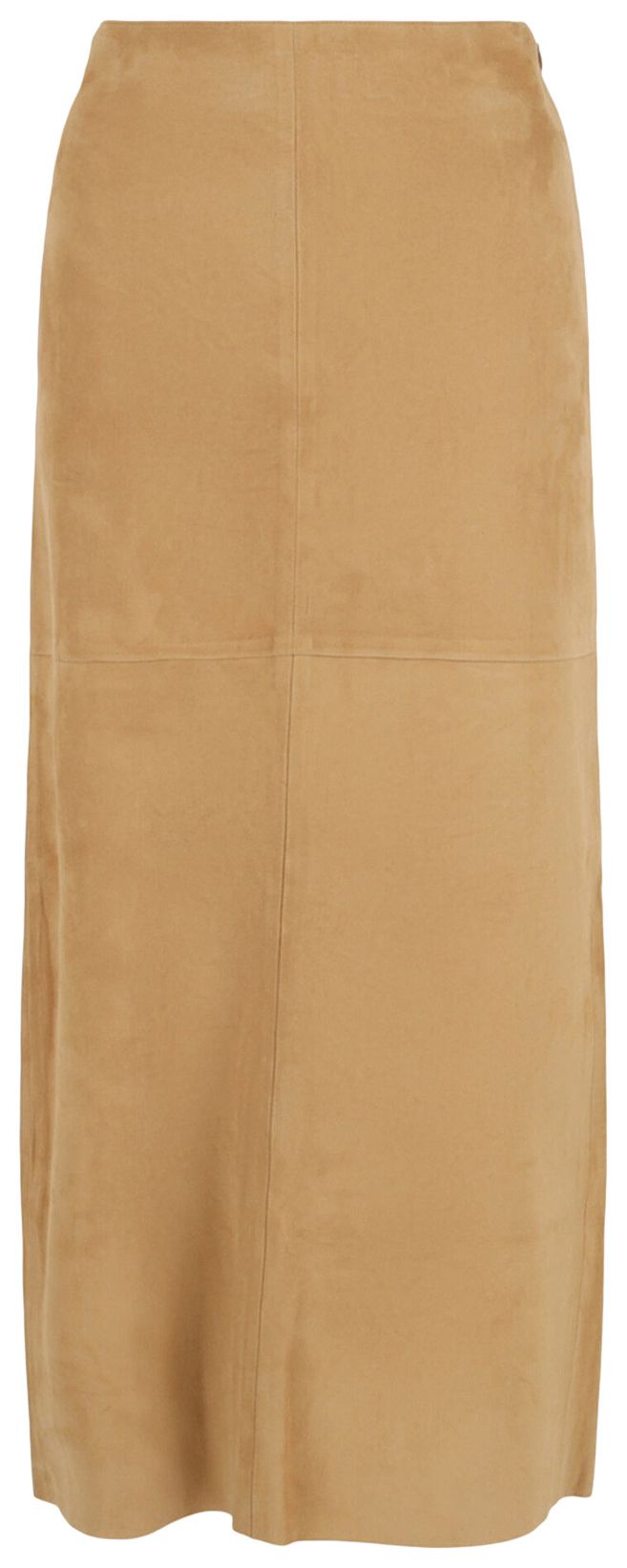 Ferragamo Lambskin Leather Pencil Skirt Beige Khaki