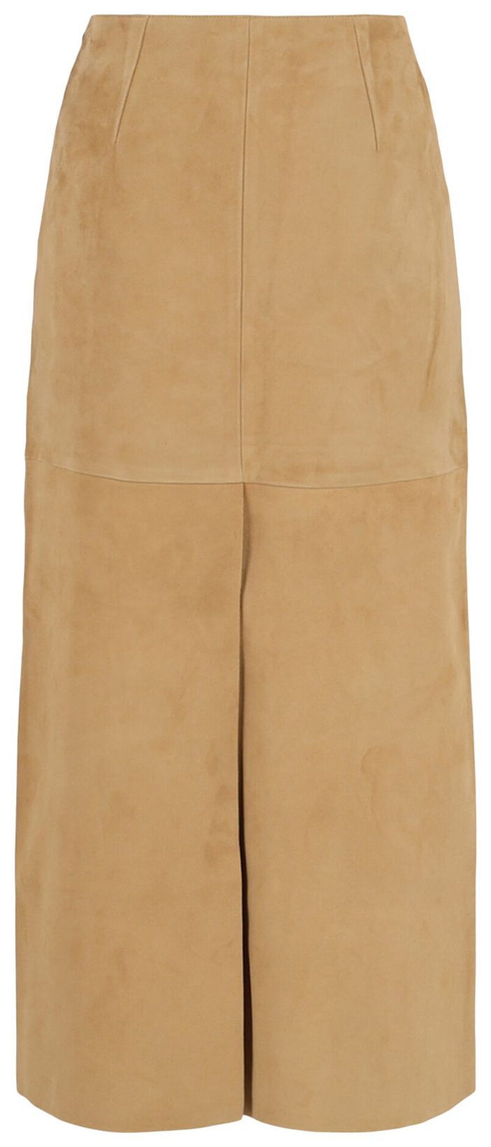 Ferragamo Lambskin Leather Pencil Skirt Beige Khaki