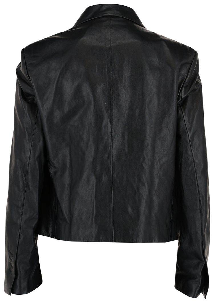 Ferragamo Leather Blazer Black