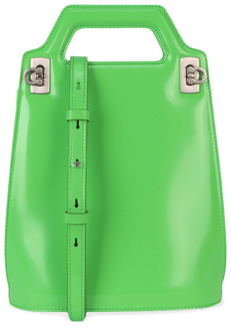 Ferragamo Micro Wanda Patent Leather Shoulder Bag Green