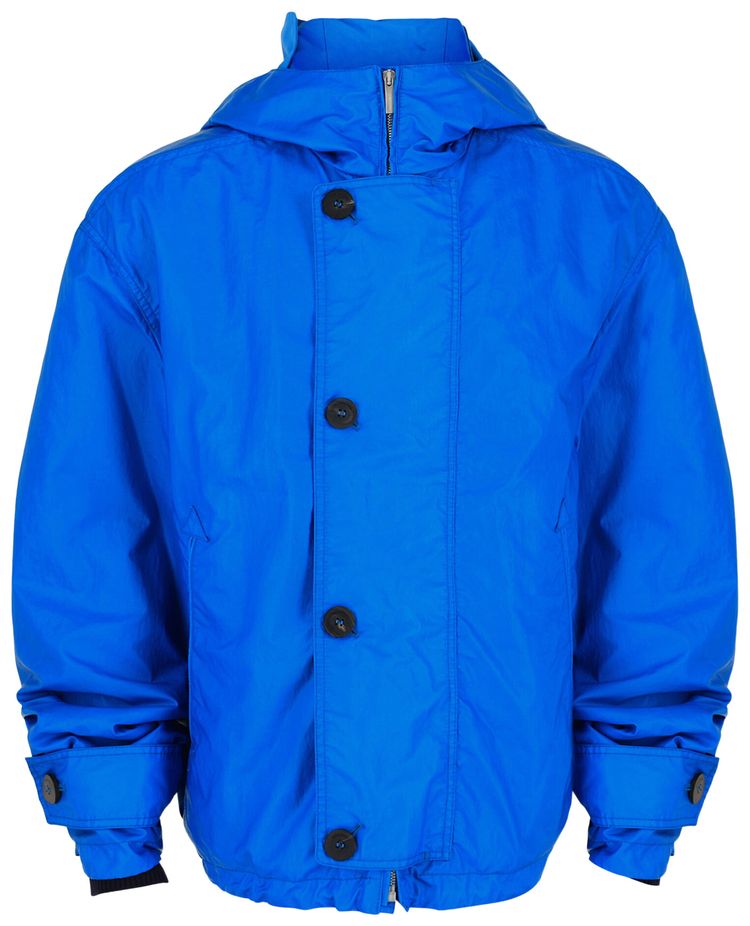 Ferragamo Coated Hooded Jacket Blue