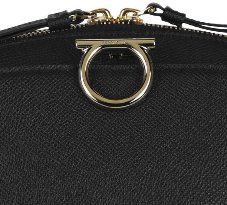Ferragamo Gancini Medium Top Handle Bag Black