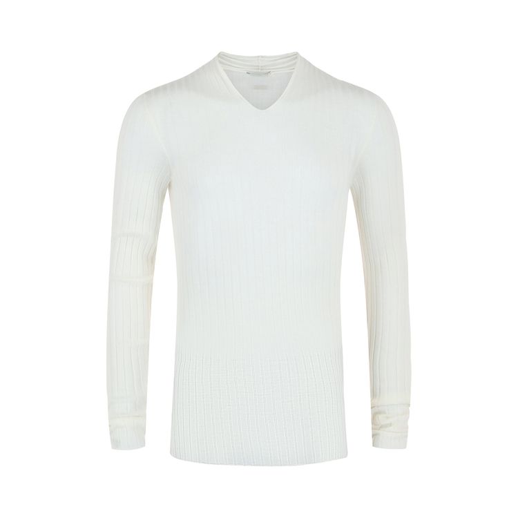 Ferragamo V Neck Knit Sweater White