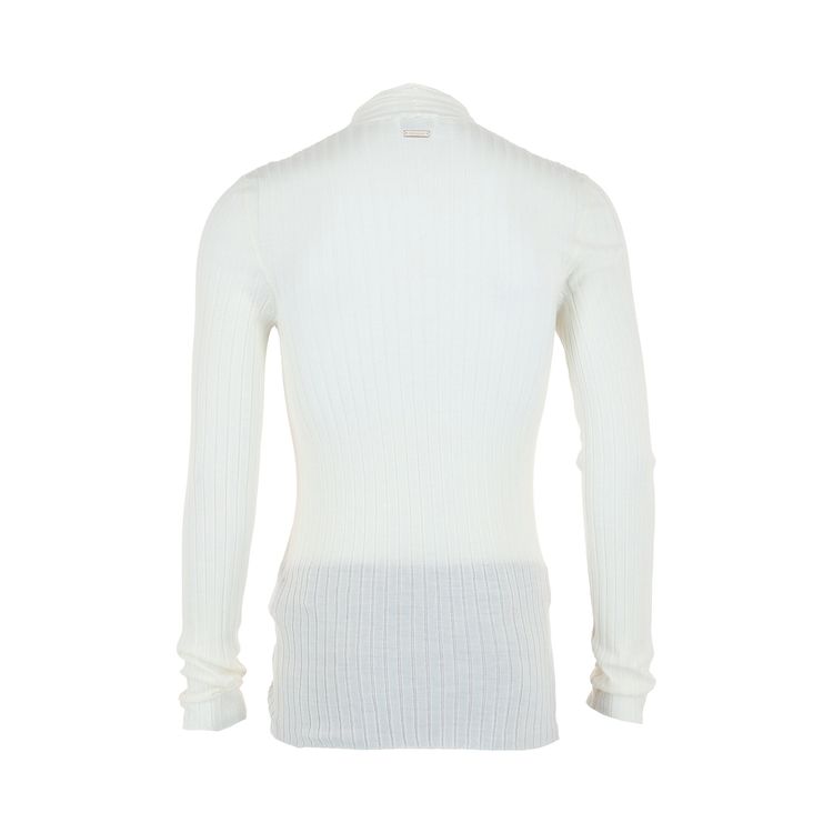 Ferragamo V Neck Knit Sweater White