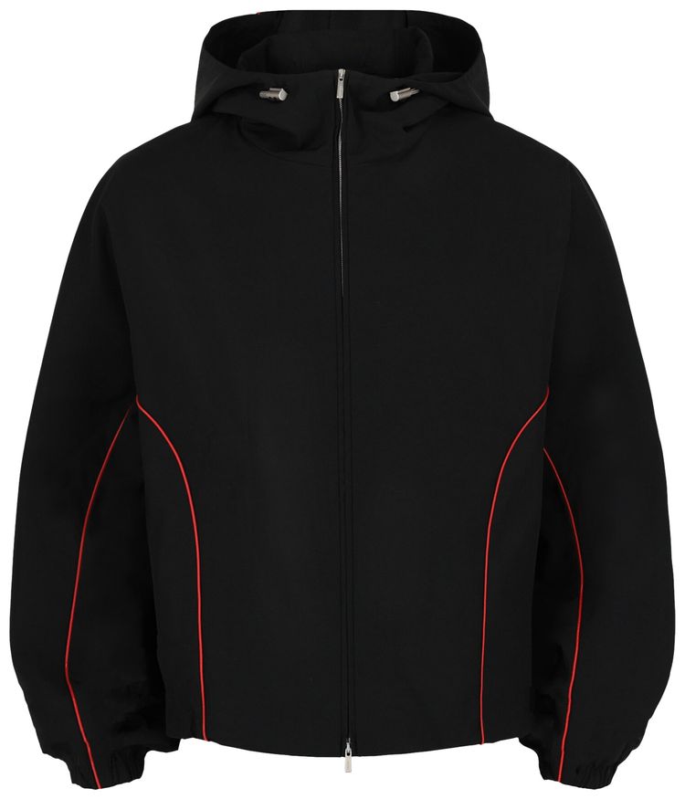 Ferragamo Contrast Piping Lightweight Jacket Black