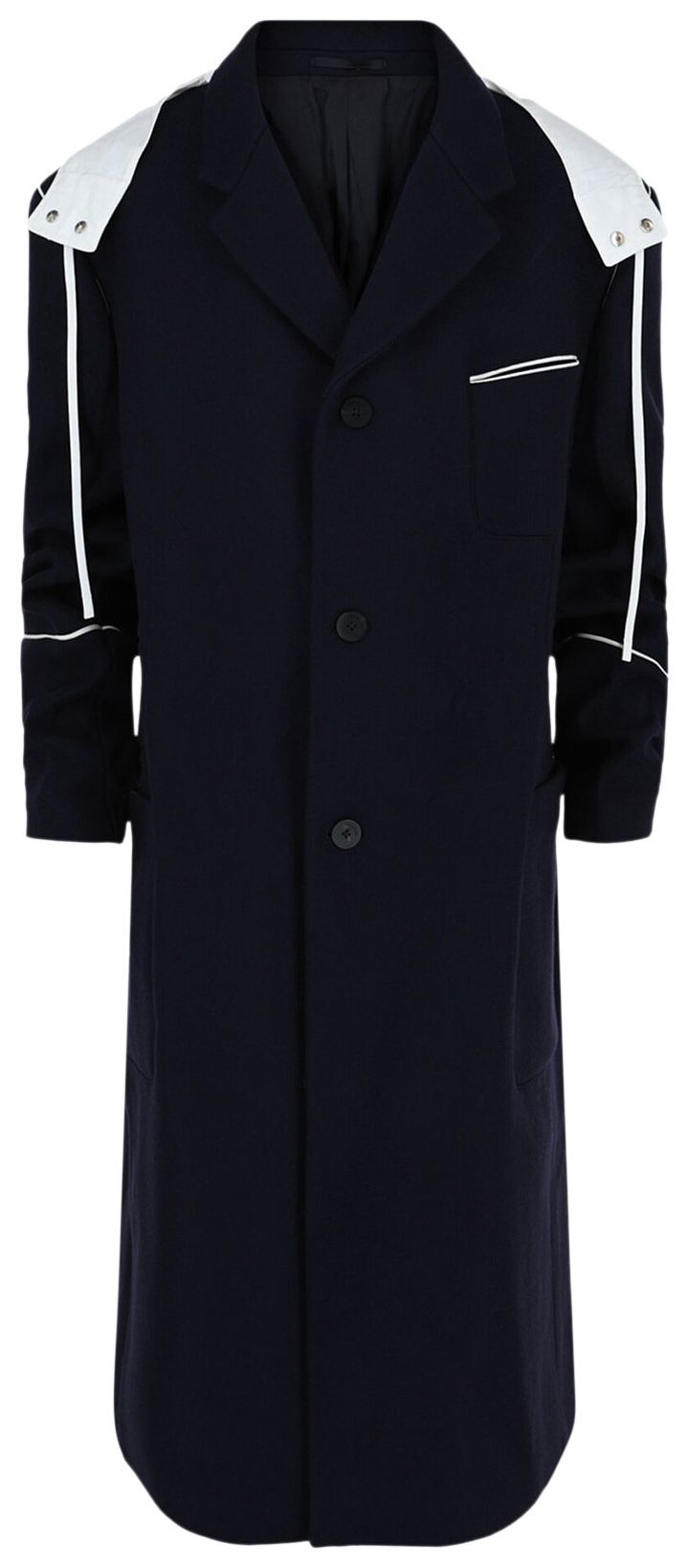Ferragamo Single Breasted Hooded Coat Blue