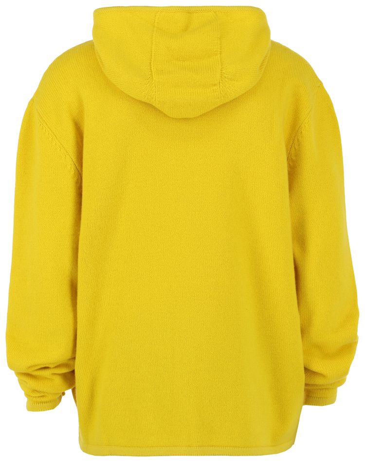 Ferragamo Cashmere Blend Zip Up Hooded Sweatshirt Yellow