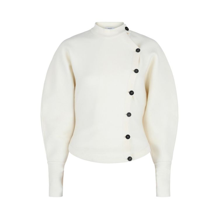 Ferragamo Asymmetrical Buttoned Cardigan White