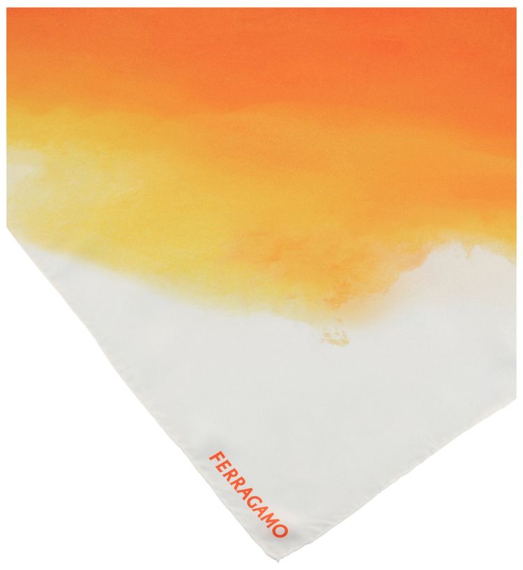 Ferragamo Gradient Tie Dye Silk Bandeau Orange