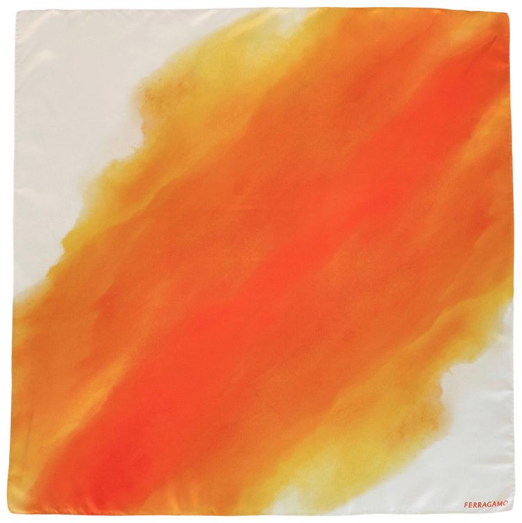 Ferragamo Gradient Tie Dye Silk Bandeau Orange