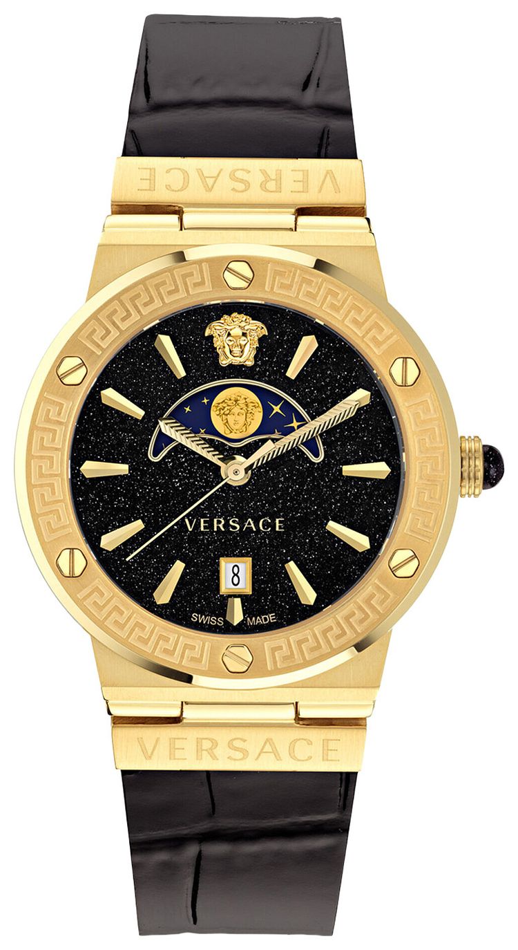 Versace Greca Logo Moonphase Watch Gold
