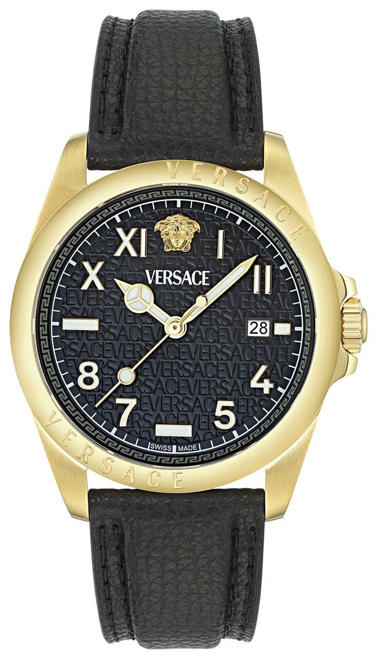 Versace Anteo Leather Watch Gold