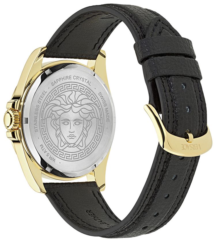 Versace Anteo Leather Watch Gold