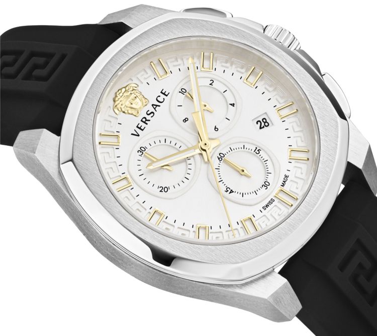 Versace Geo Chrono Strap Watch Stainless Steel