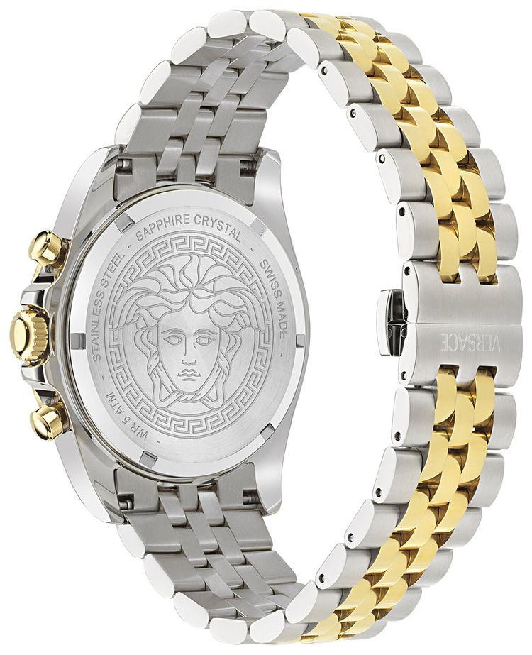 Versace Greca Chrono Wave Bracelet Watch Two Tone