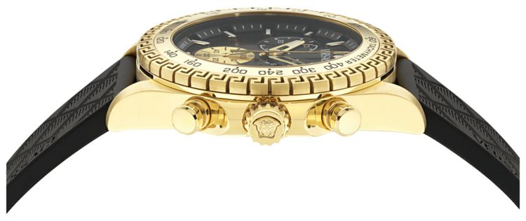 Versace Chrono X Leather Watch Gold