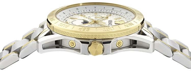 Versace V Galaxy Moonphase Bracelet Watch Two Tone