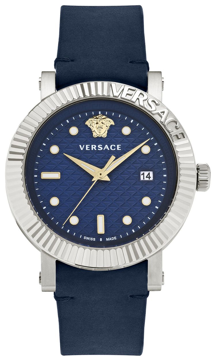 Versace V Classic Leather Watch Stainless Steel