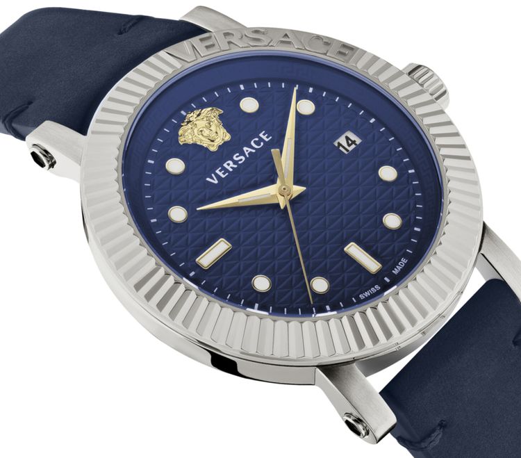 Versace V Classic Leather Watch Stainless Steel