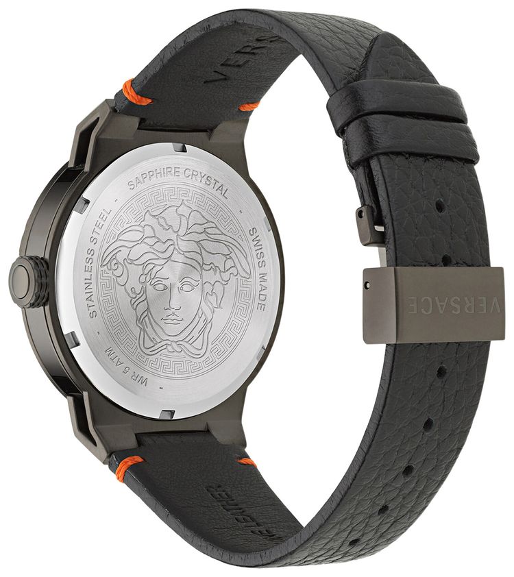 Versace Medusa Infinite Leather Watch Gun
