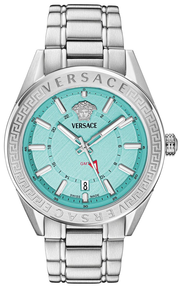 Versace V Code GMT Bracelet Watch Stainless Steel
