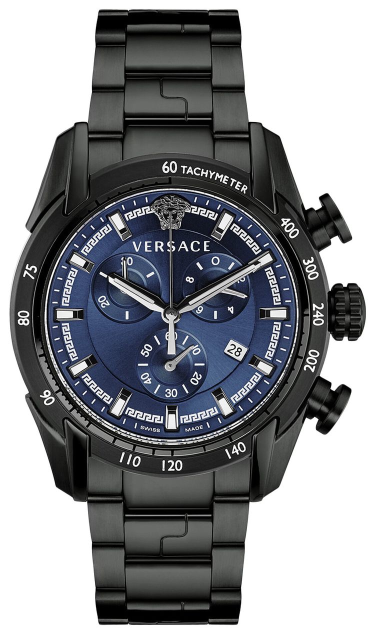 Versace V Ray Chronograph Watch Black
