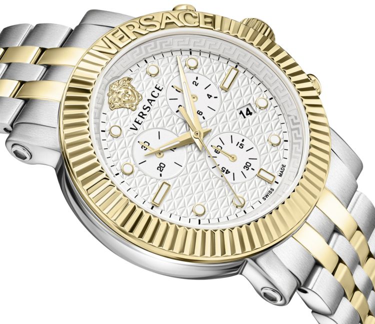 Versace V Chrono Classic Bracelet Watch Two Tone