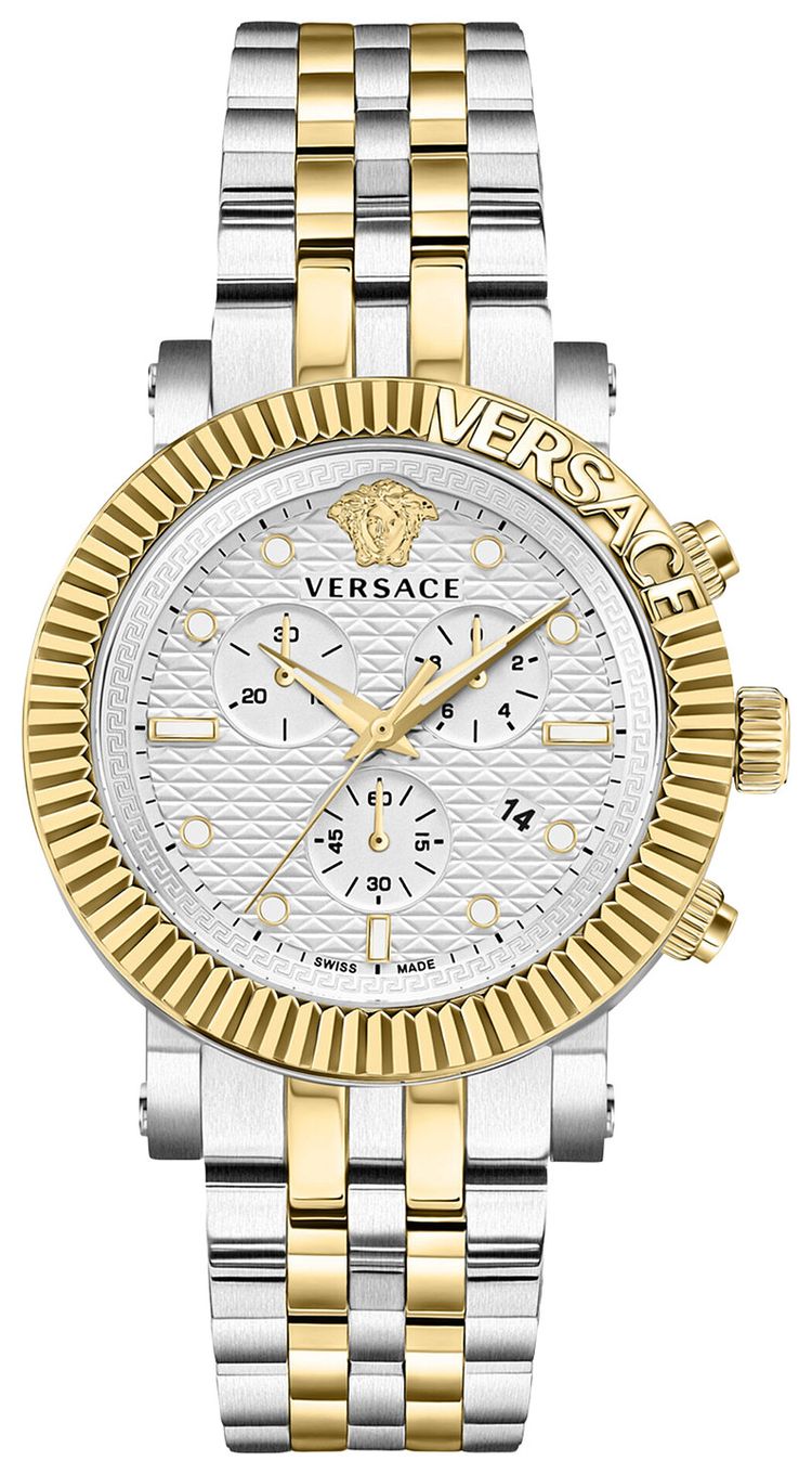 Versace V Chrono Classic Bracelet Watch Two Tone
