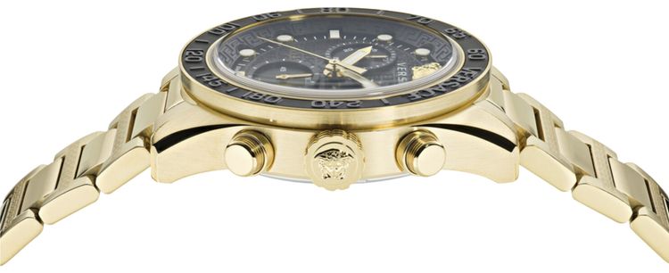 Versace Greca Dome Chrono Bracelet Watch Gold