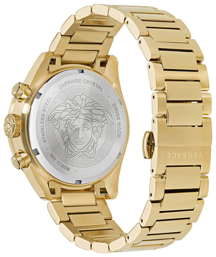 Versace Greca Dome Chrono Bracelet Watch Gold