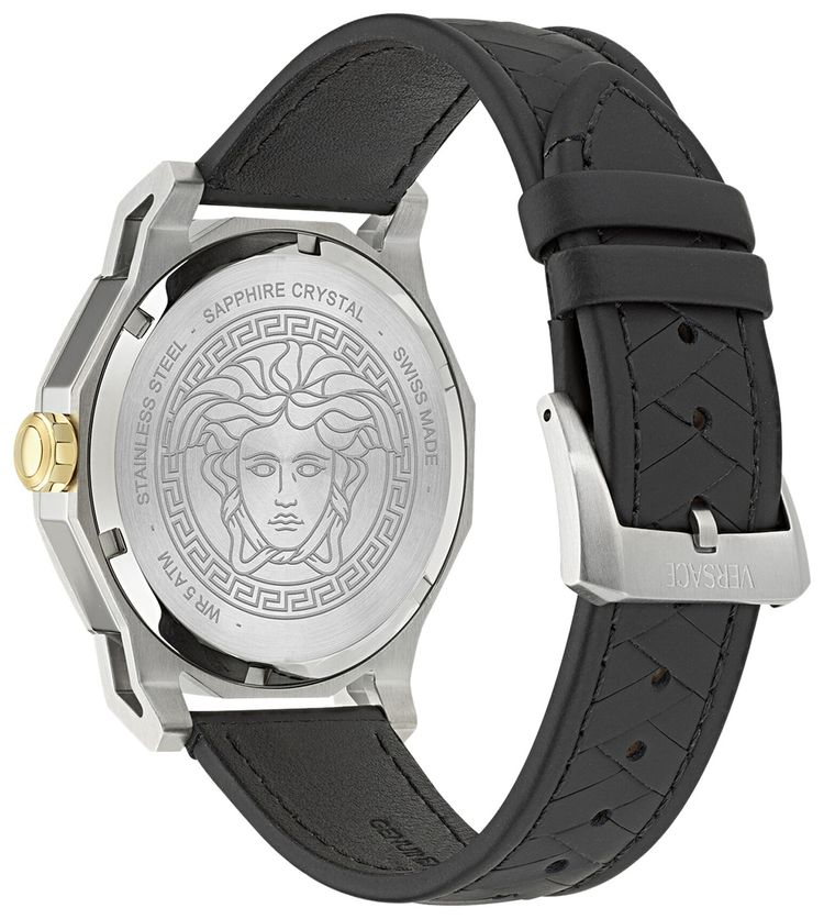Versace Medusa Deco Leather Watch Stainless Steel