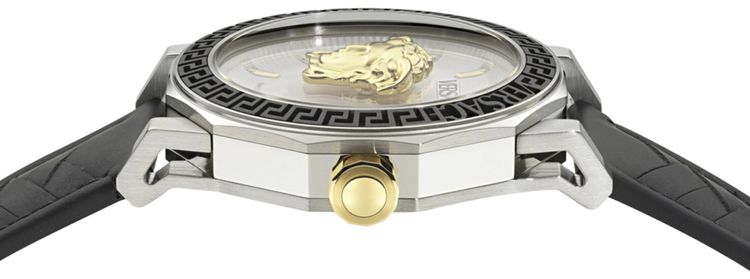 Versace Medusa Deco Leather Watch Stainless Steel