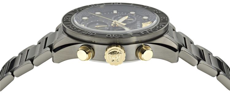 Versace Greca Dome Chrono Bracelet Watch Gun