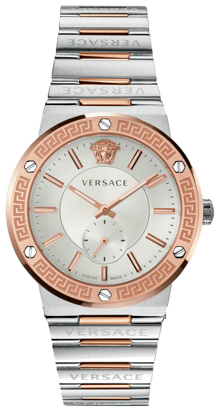 Versace Greca Logo Bracelet Watch Two Tone