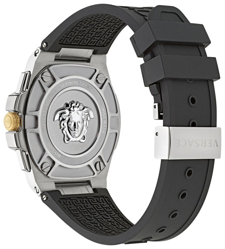 Versace Greca Extreme Chrono Silicone Watch Stainless Steel