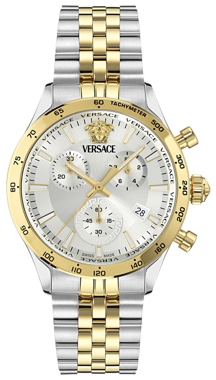 Versace Hellenyium Chrono Petite Bracelet Watch Two Tone