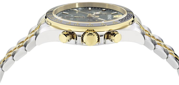 Versace Greca Chrono Wave Bracelet Watch Two Tone