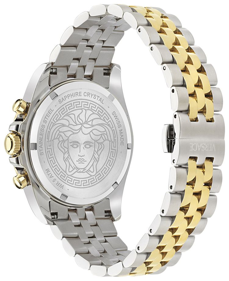 Versace Greca Chrono Wave Bracelet Watch Two Tone