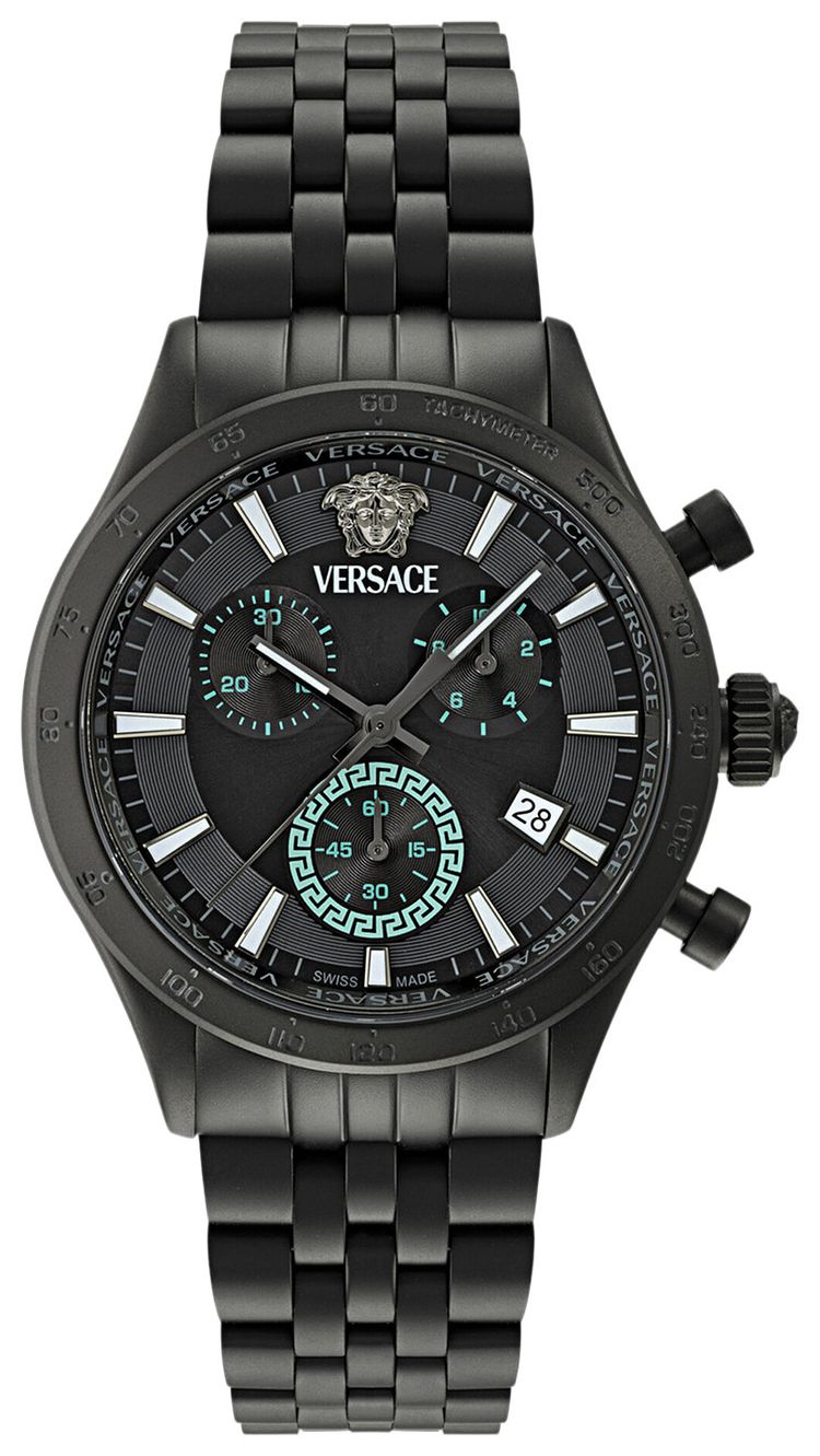 Versace Hellenyium Chrono Petite Bracelet Watch Black