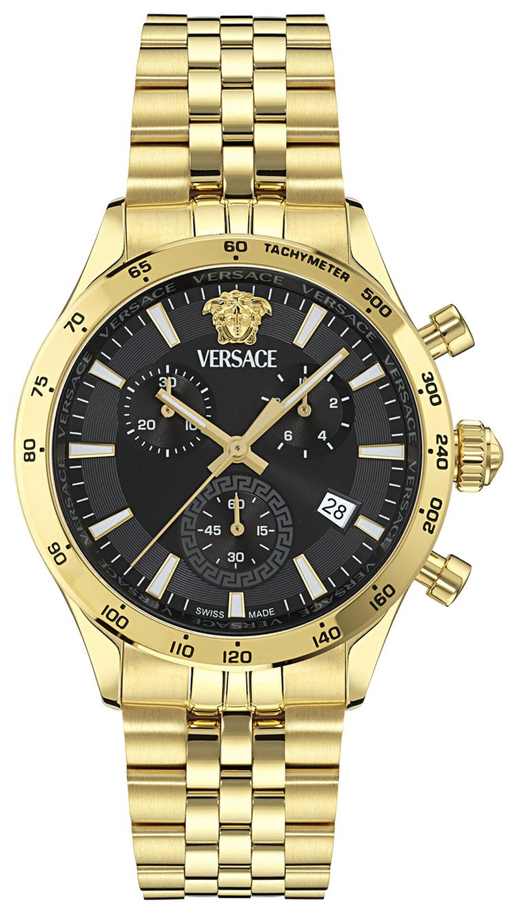 Versace Hellenyium Chrono Petite Bracelet Watch Gold