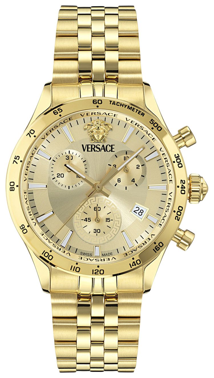 Versace Hellenyium Chrono Petite Bracelet Watch Gold