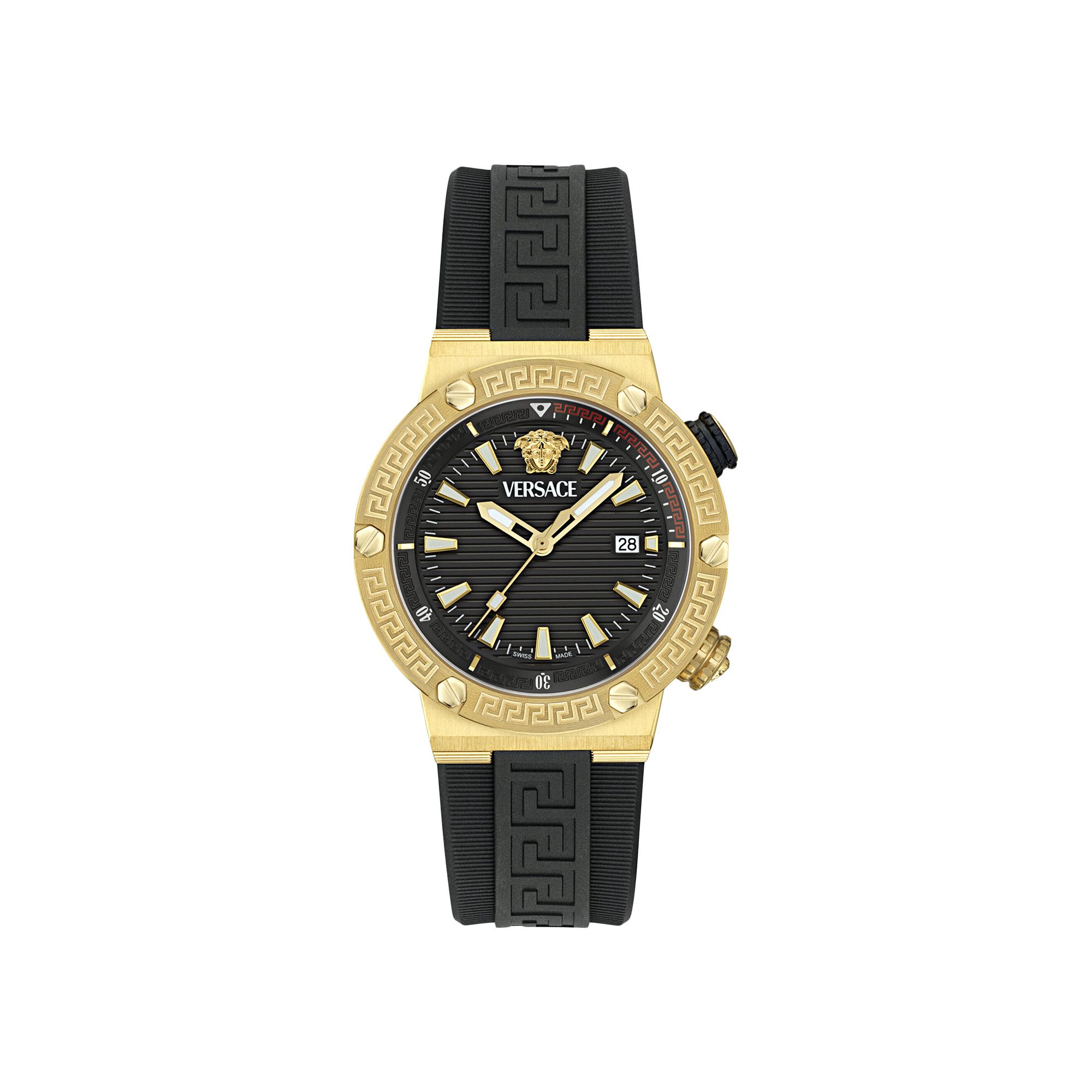 Buy Versace Greca Logo Diver Recycled PU Strap 'Gold' - VE8G00324