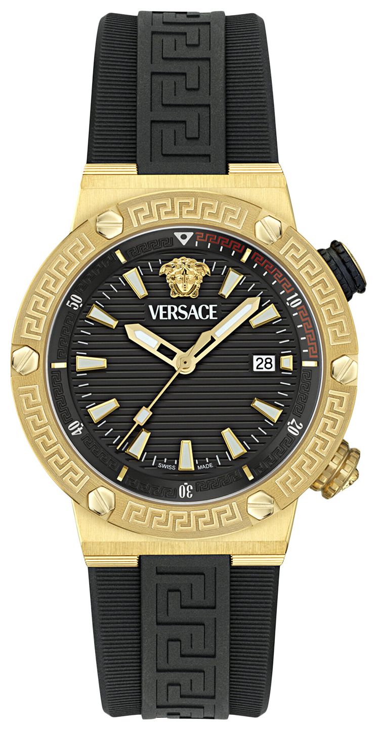 Versace Greca Logo Diver Recycled PU Strap Gold