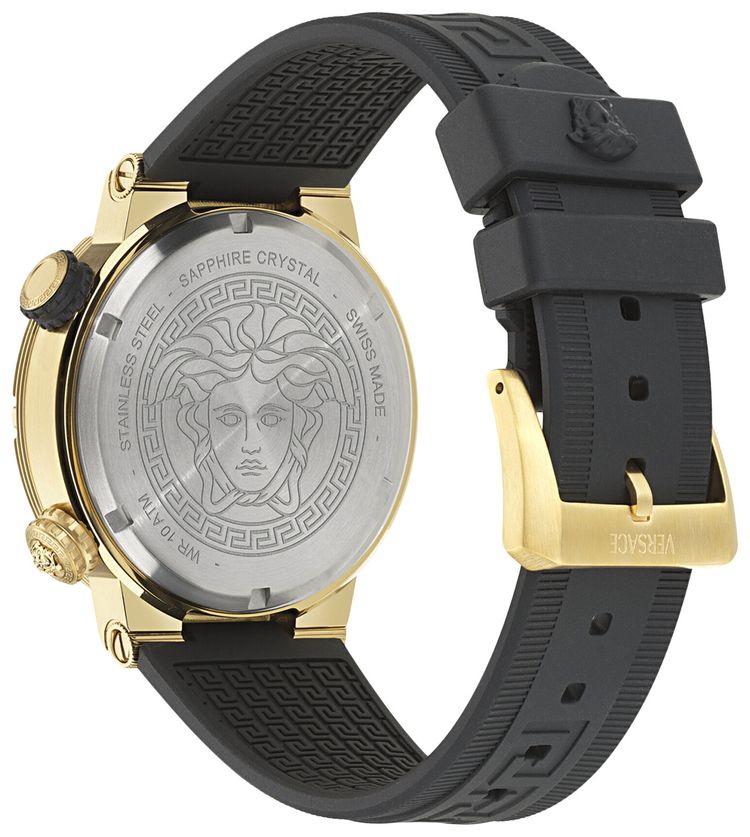 Versace Greca Logo Diver Recycled PU Strap Gold
