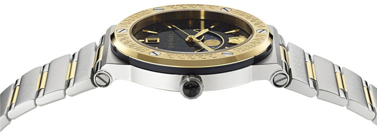 Versace Greca Logo Moonphase Watch Two Tone
