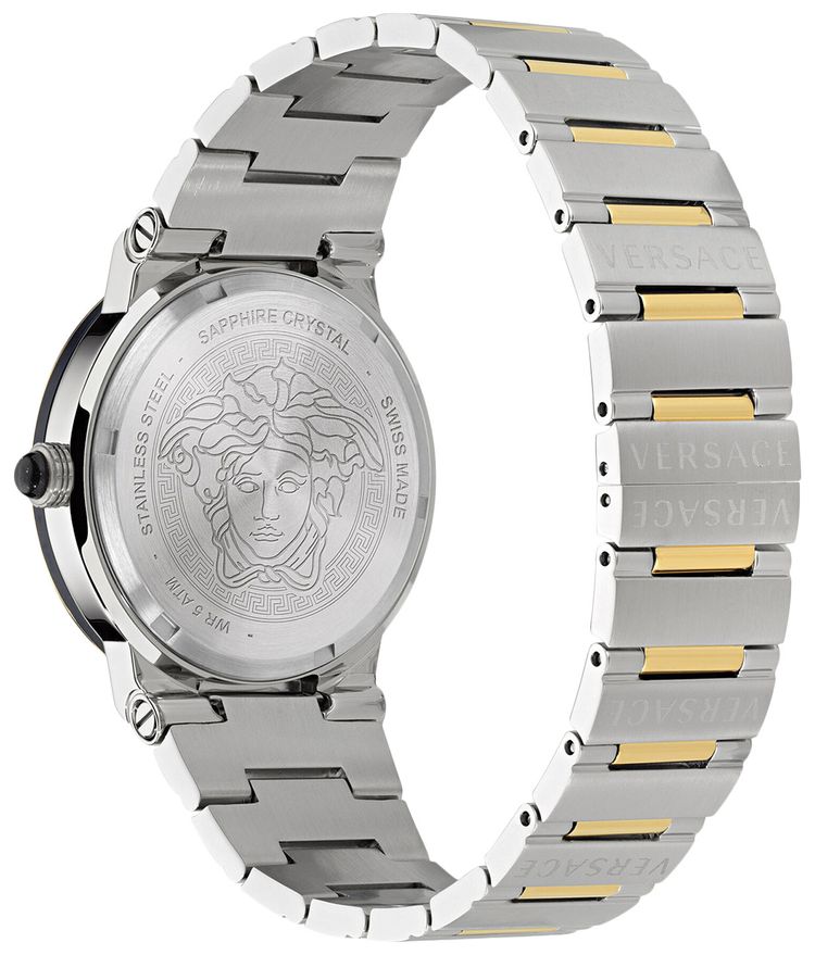 Versace Greca Logo Moonphase Watch Two Tone
